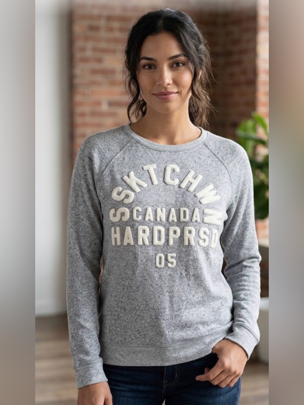 Hardpressed Studio "SSKTCHWN 05" Grey Raglan Crewneck Sweatshirt